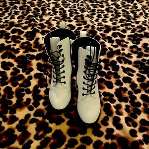 White Combat Boots